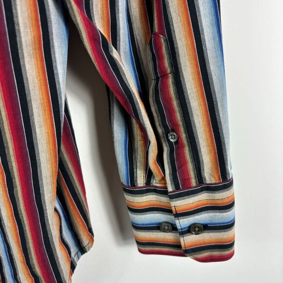 Martin Gordon striped shirt M button down long sl rainbow multicolored office - Picture 7 of 11